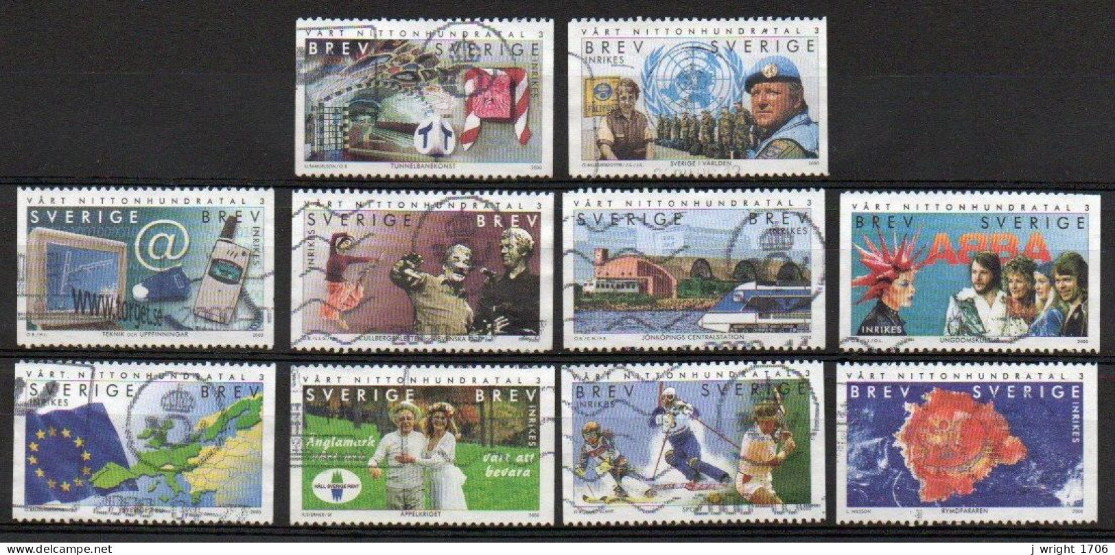 Sweden, 2000, The 20th Century 3rd Series, Set, USED - Used Stamps