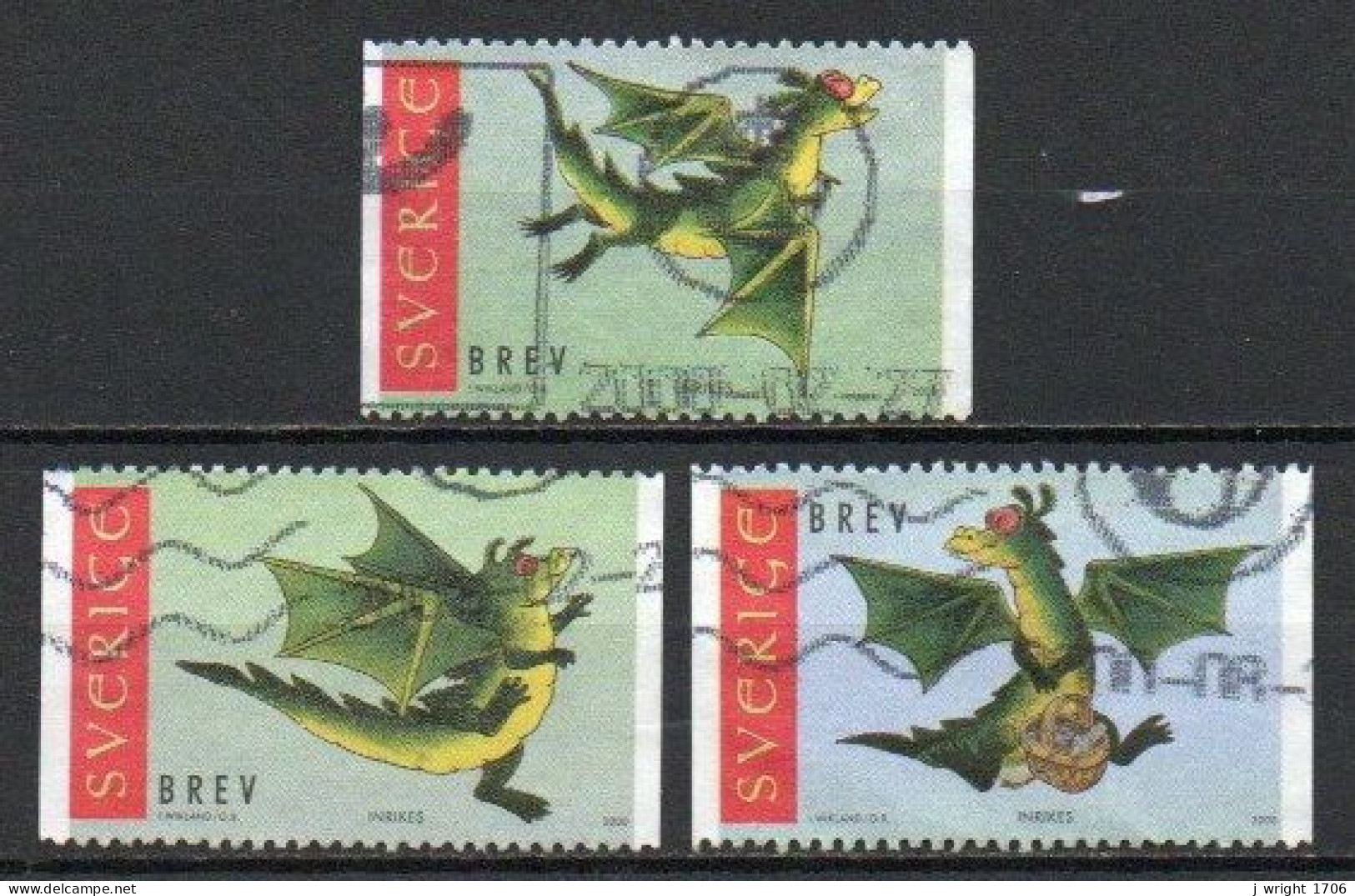 Sweden, 2000, Chinese New Year Of Dragon, Set, USED - Used Stamps