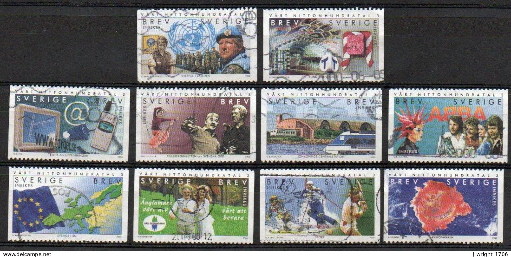 Sweden, 2000, The 20th Century 3rd Series, Set, USED - Used Stamps