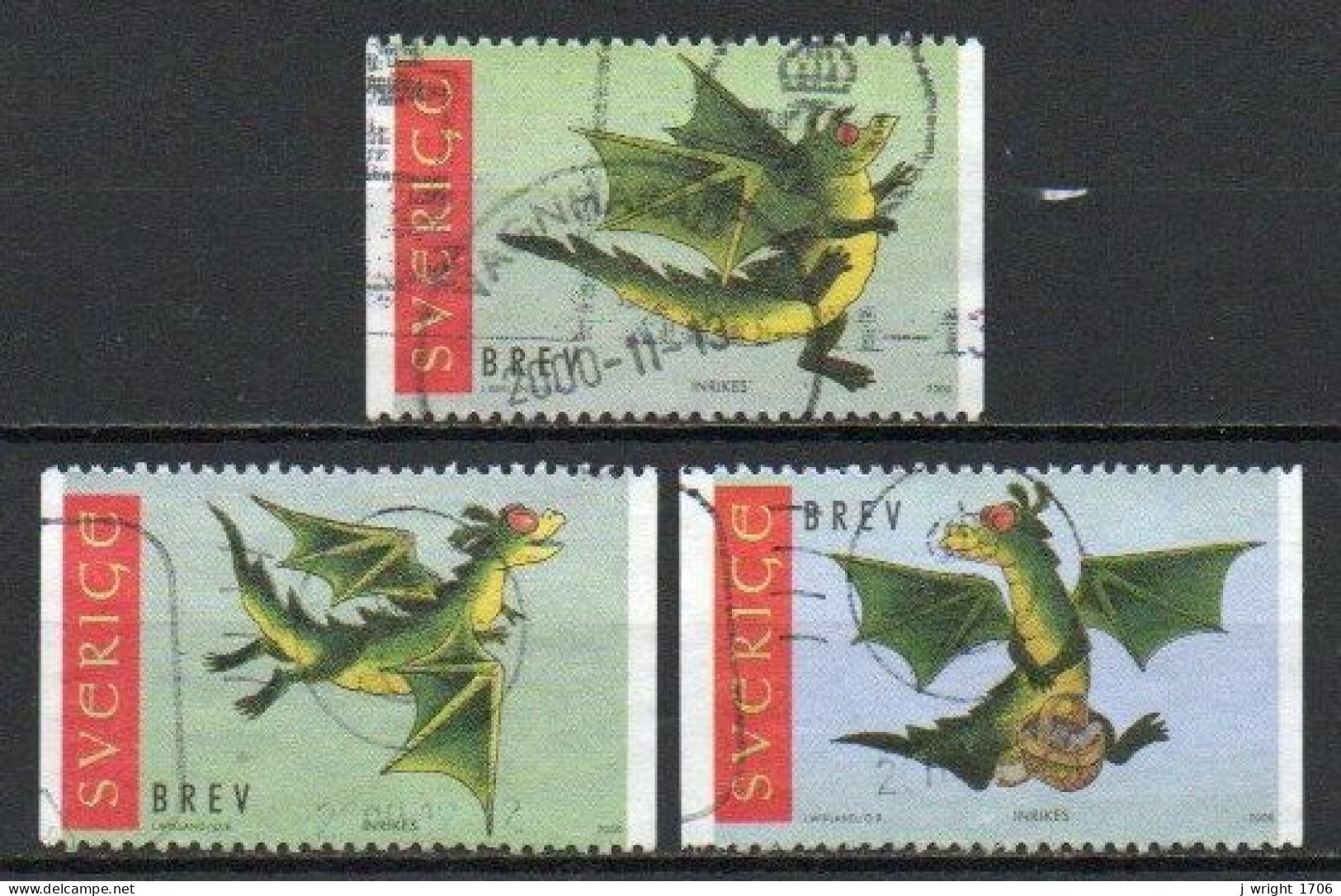 Sweden, 2000, Chinese New Year Of Dragon, Set, USED - Oblitérés