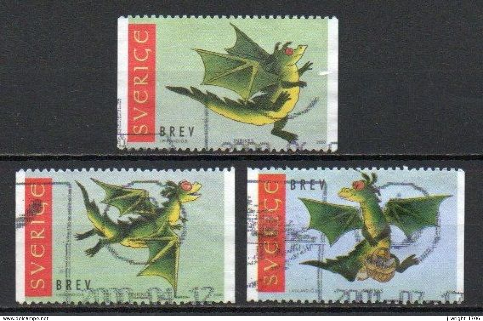 Sweden, 2000, Chinese New Year Of Dragon, Set, USED - Oblitérés