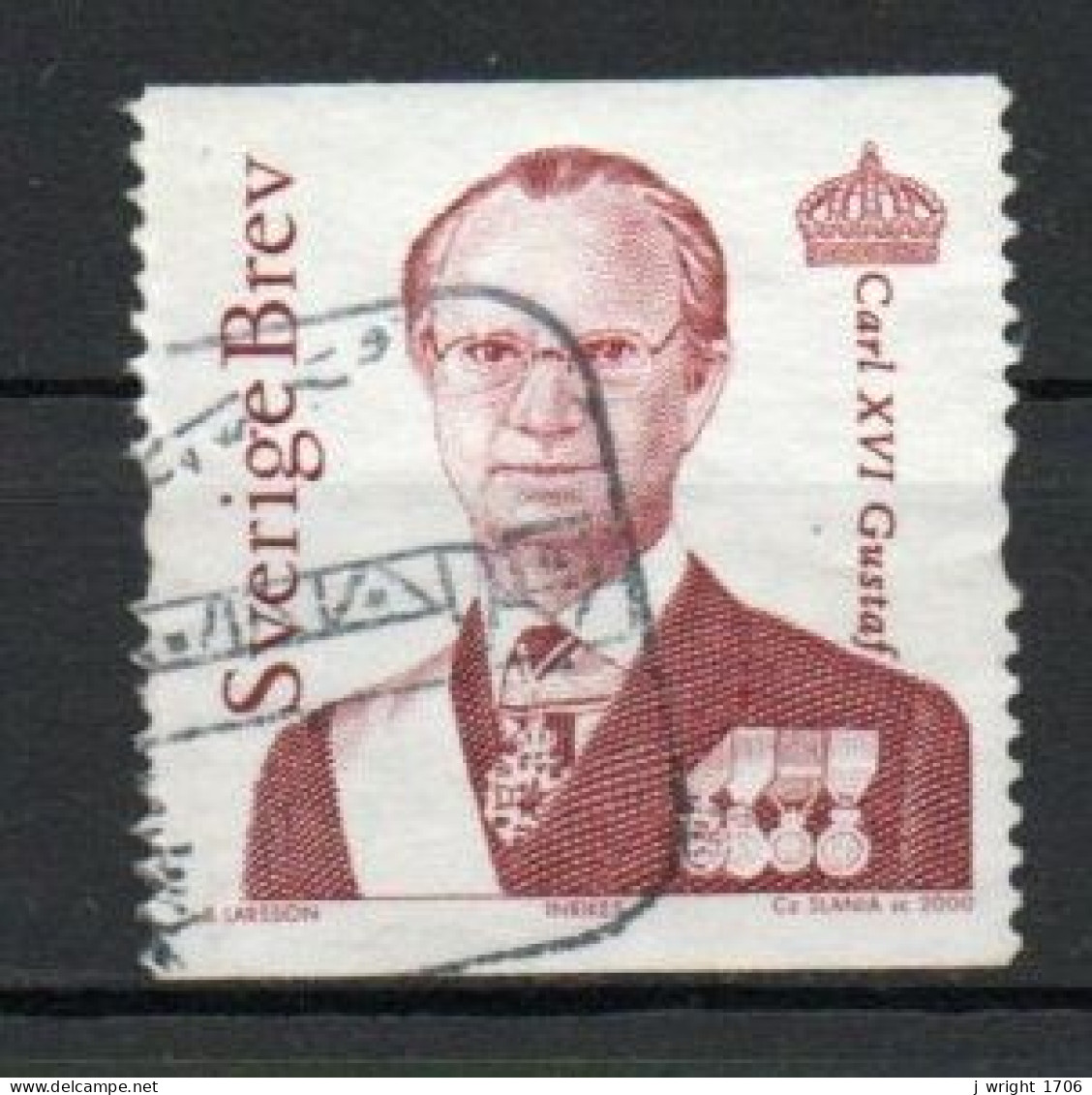 Sweden, 2003, King Carl XVI Gustaf, Letter/Brown Carmine, USED - Usati