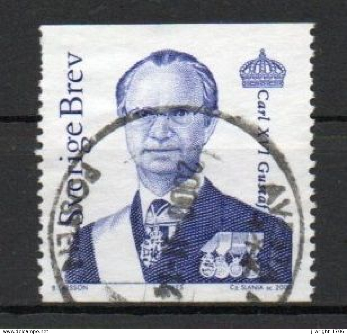 Sweden, 2000, King Carl XVI Gustaf, Letter/Dark Blue, USED - Usati