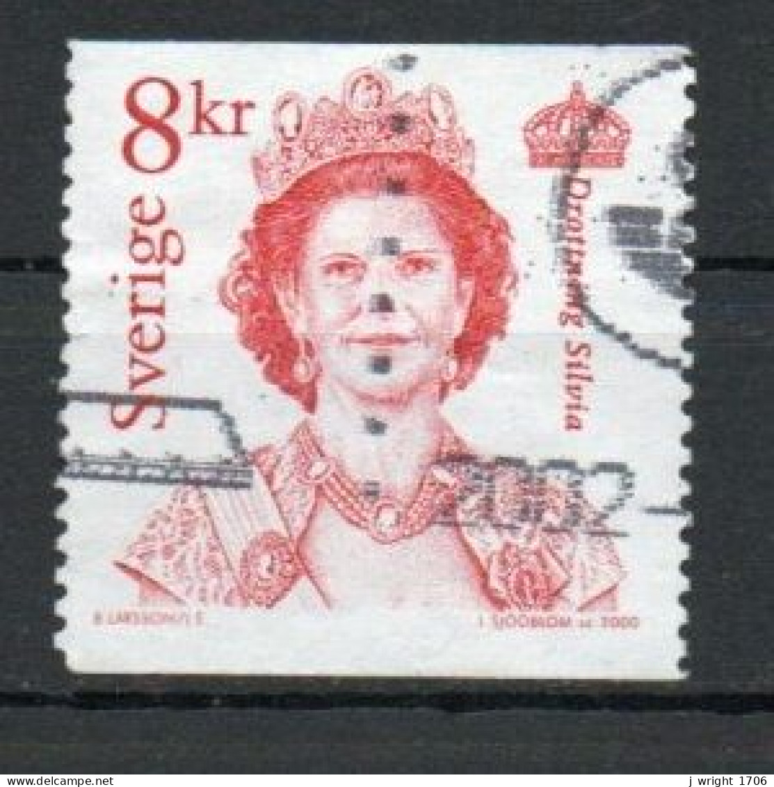 Sweden, 2000, Queen Silvia, 8Kr, USED - Gebraucht