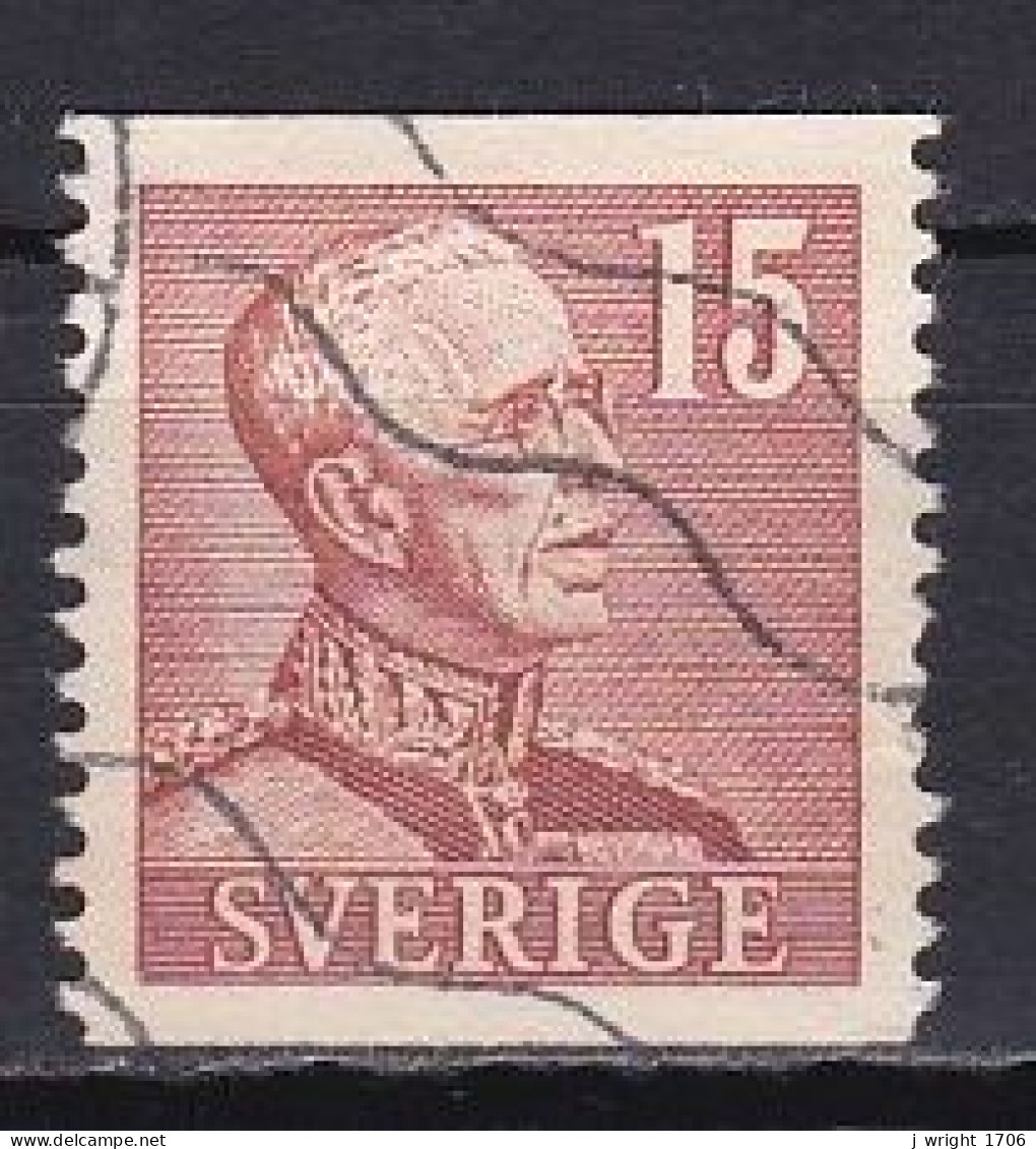 Sweden, 1942, King Gustaf V, 15ö/Perf 2 Sides, USED - Gebruikt