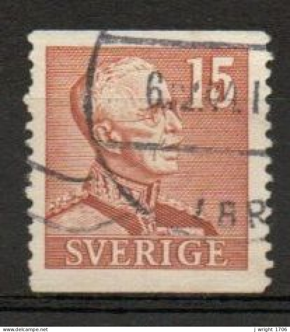 Sweden, 1942, King Gustaf V, 15ö/Perf 2 Sides, USED - Oblitérés