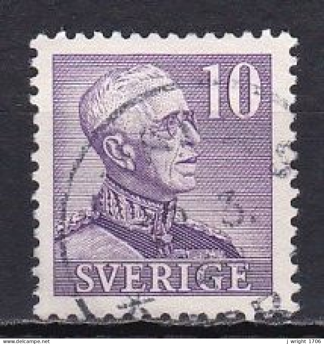 Sweden, 1939, King Gustaf V, 10ö/Violet Large '10'/Perf 4 Sides, USED - Used Stamps