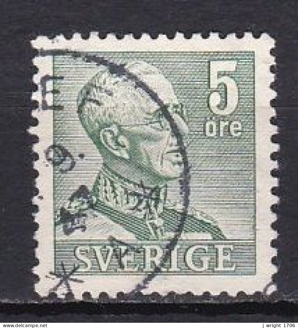 Sweden, 1946, King Gustaf V, 5ö/Green/Perf 4 Sides, USED - Gebraucht