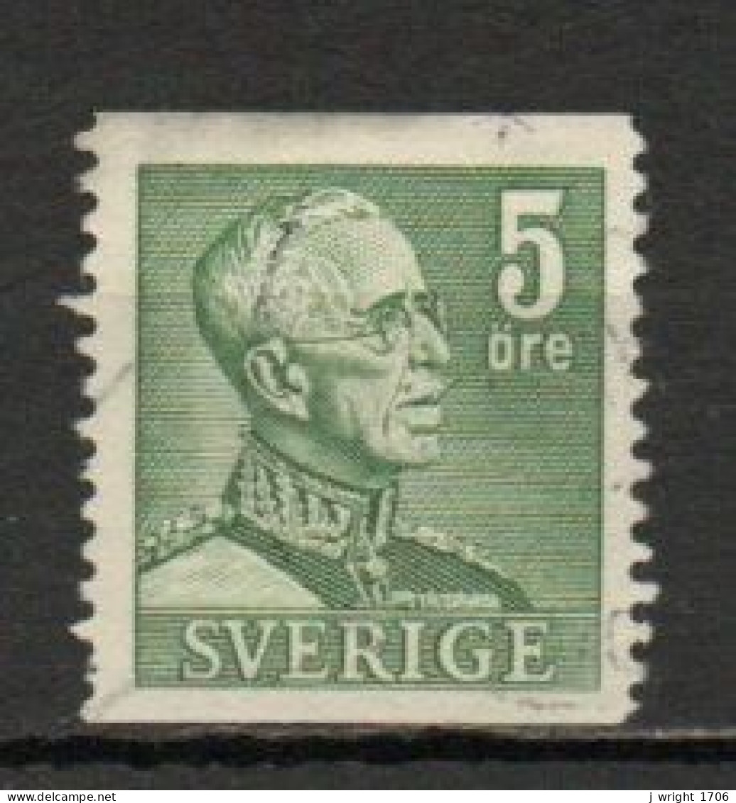 Sweden, 1941, King Gustaf V, 5ö/Green/Perf 2 Sides, USED - Used Stamps