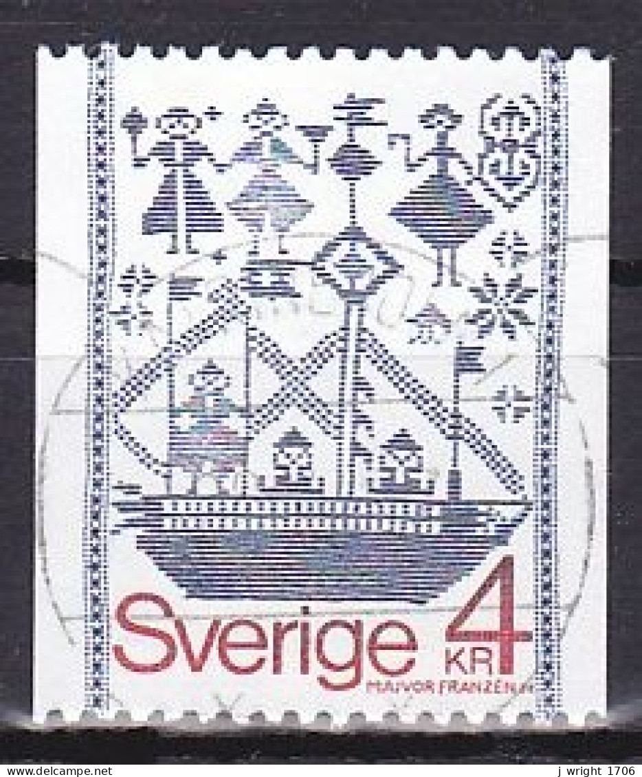 Sweden, 1979, Textile Wall Hanging, 4kr, USED - Used Stamps