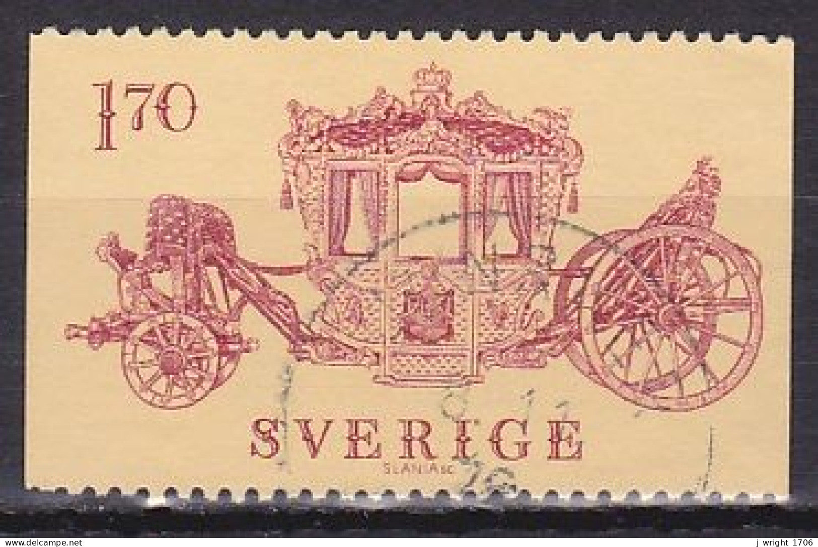 Sweden, 1978, Coronation Coach, 1.70kr, USED - Used Stamps