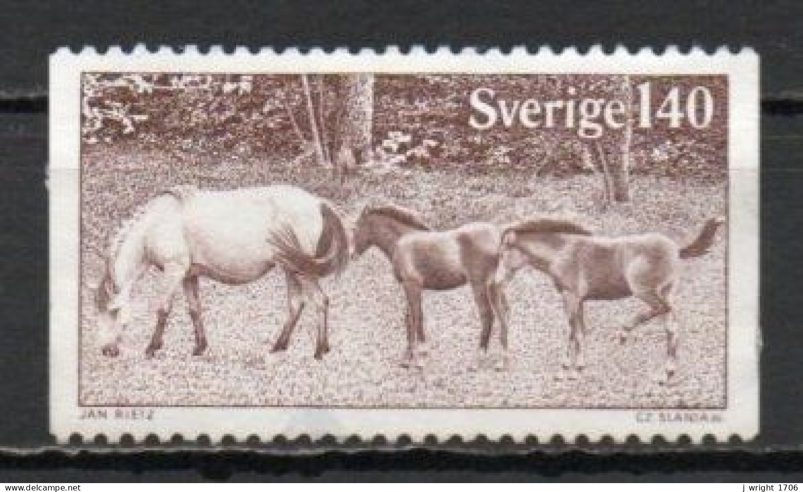 Sweden, 1977, Gotland Ponies, 1.40kr, USED - Oblitérés