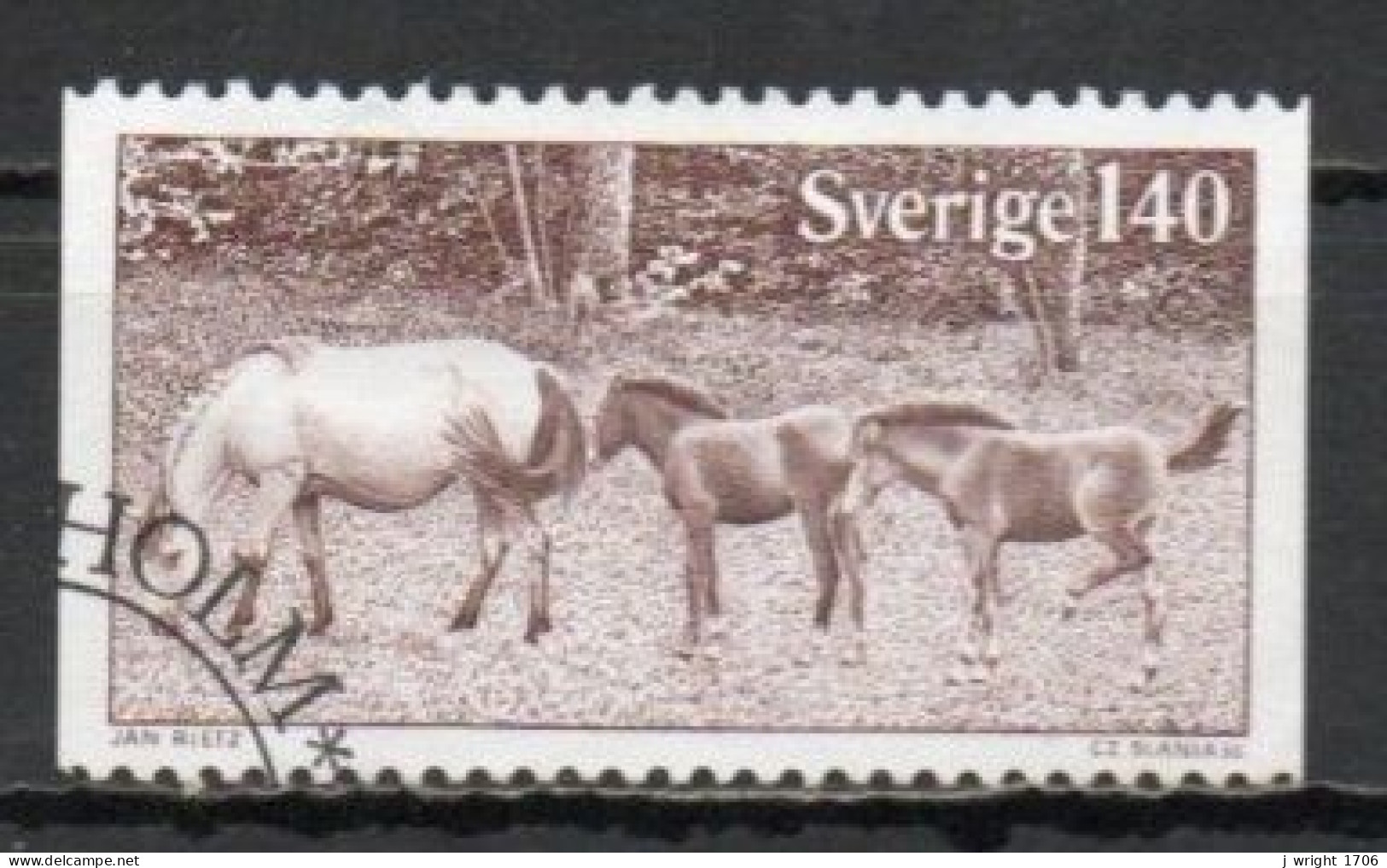 Sweden, 1977, Gotland Ponies, 1.40kr, USED - Gebruikt