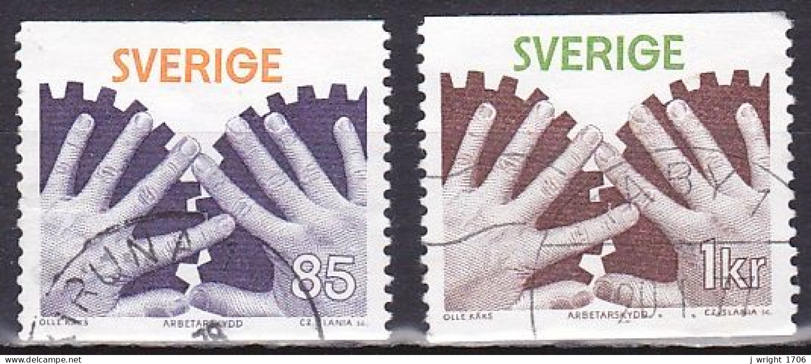 Sweden, 1976, Industrial Safety, Set, USED - Oblitérés