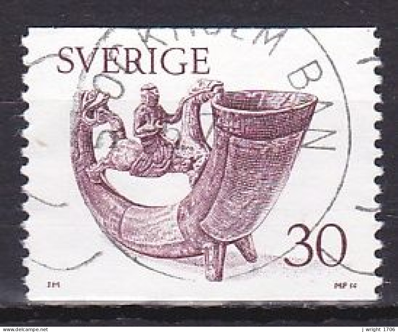 Sweden, 1976, Drinking Horn, 30ö, USED - Oblitérés