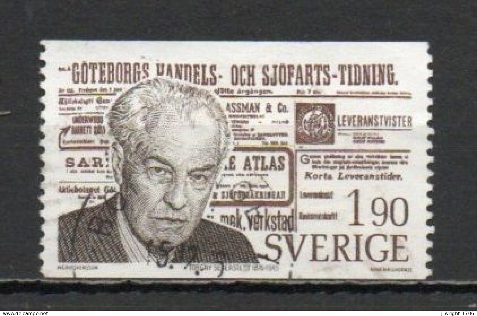 Sweden, 1976, Torgny Segerstedt, 1.90kr, USED - Oblitérés