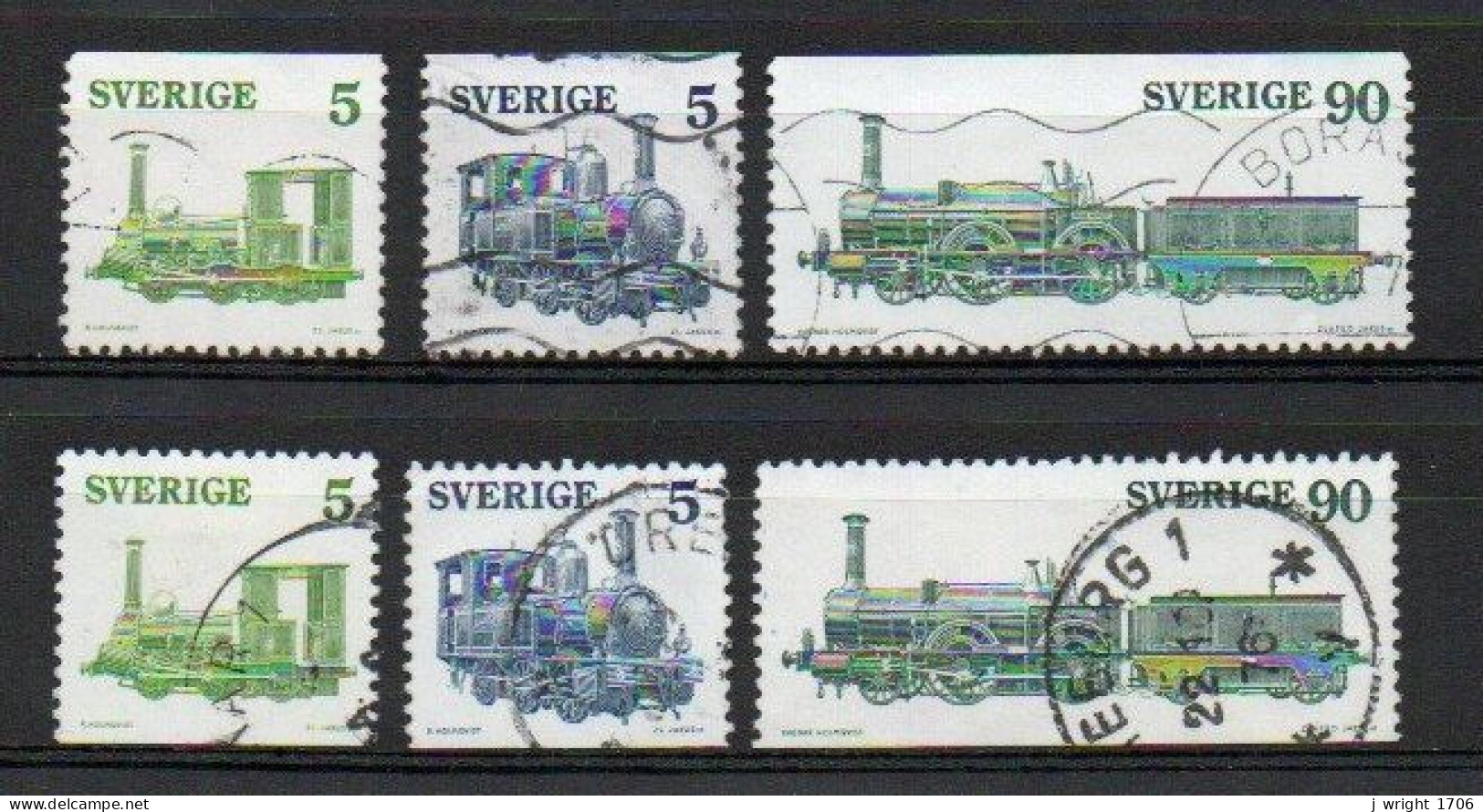 Sweden, 1975, Steam Locomotives, Set, USED - Used Stamps