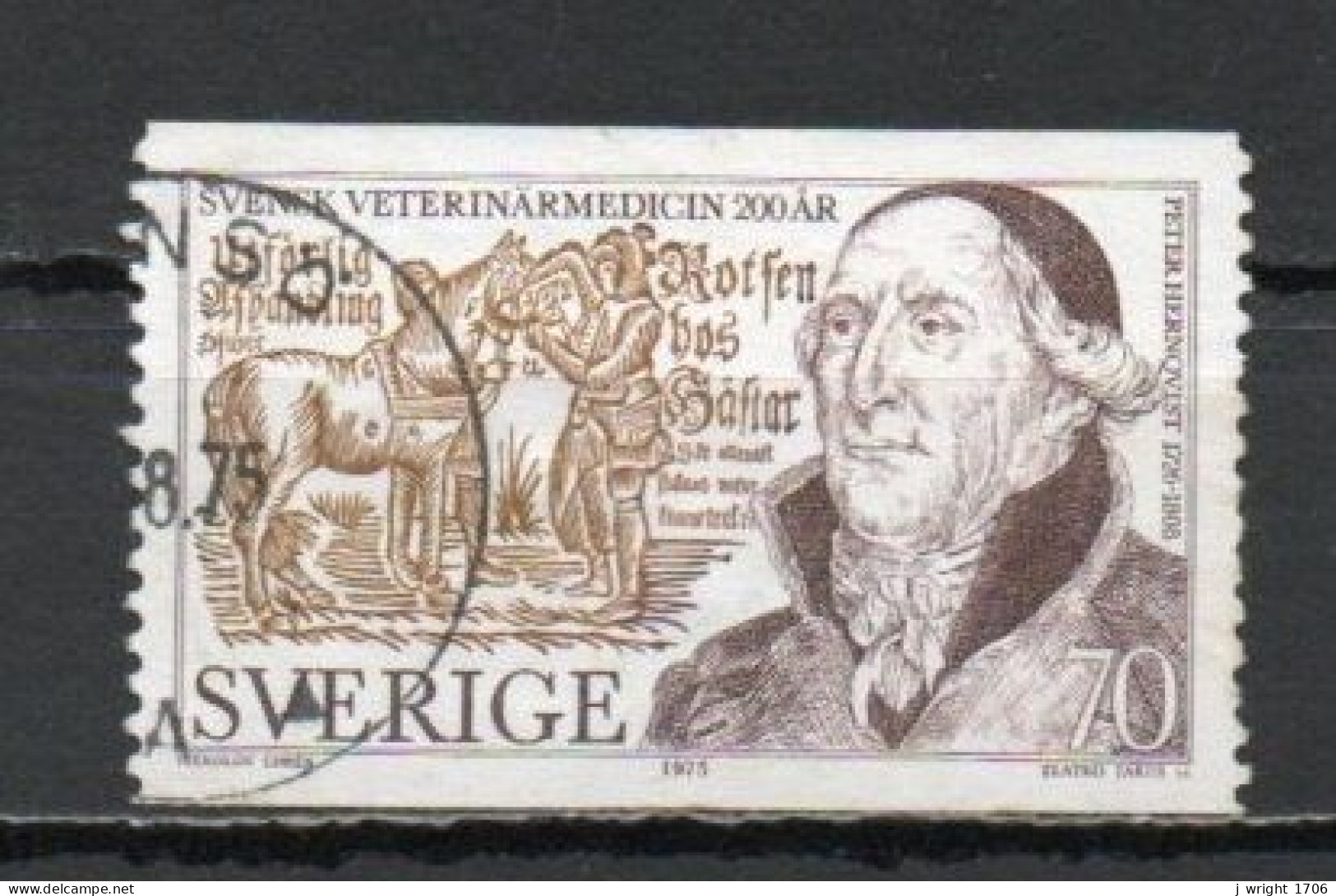 Sweden, 1975, Swedish Veterinary Medicine Bicentenary, 70ö, USED - Usados