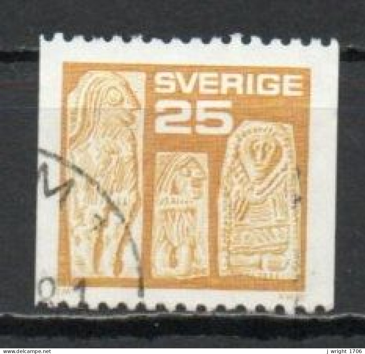 Sweden, 1975, Gold Figures, 25ö, USED - Oblitérés