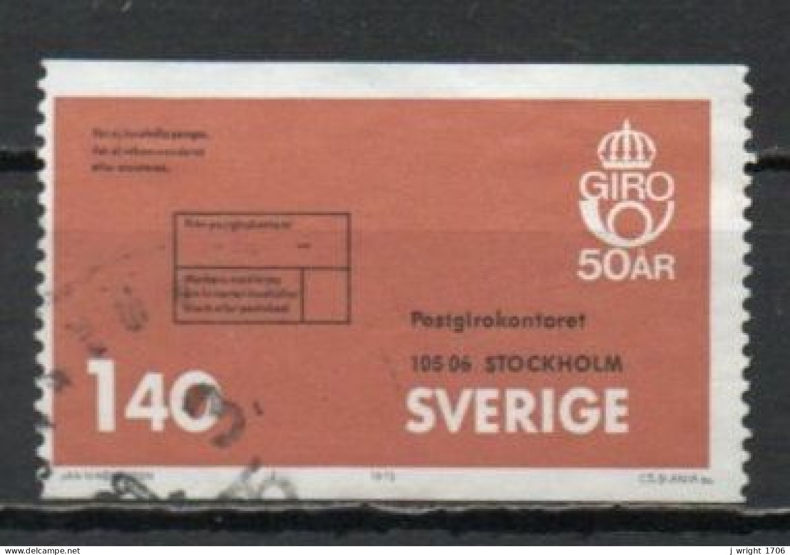 Sweden, 1975, Postal Giro 50th Anniv, 1.40kr, USED - Gebraucht