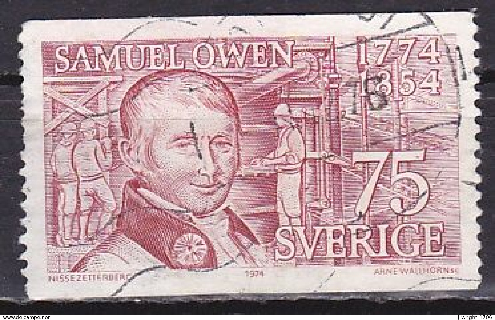 Sweden, 1974, Samuel Owen, 75ö, USED - Used Stamps