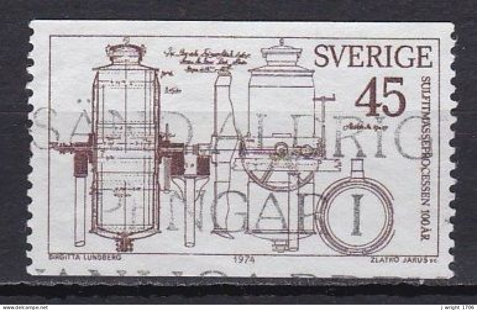 Sweden, 1974, Sulphite Pulp Process Centenary, 45ö, USED - Usati