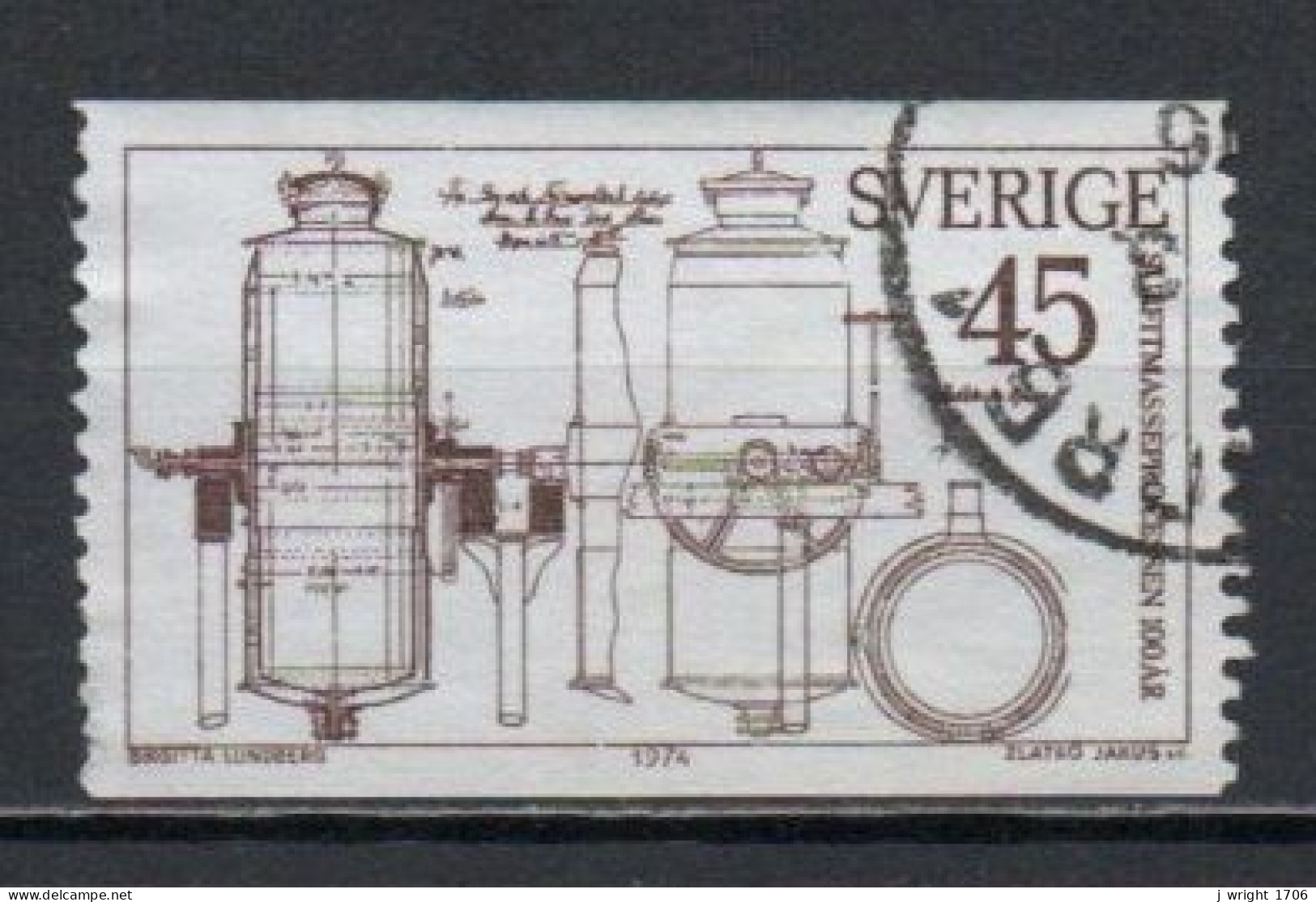Sweden, 1974, Sulphite Pulp Process Centenary, 45ö, USED - Oblitérés
