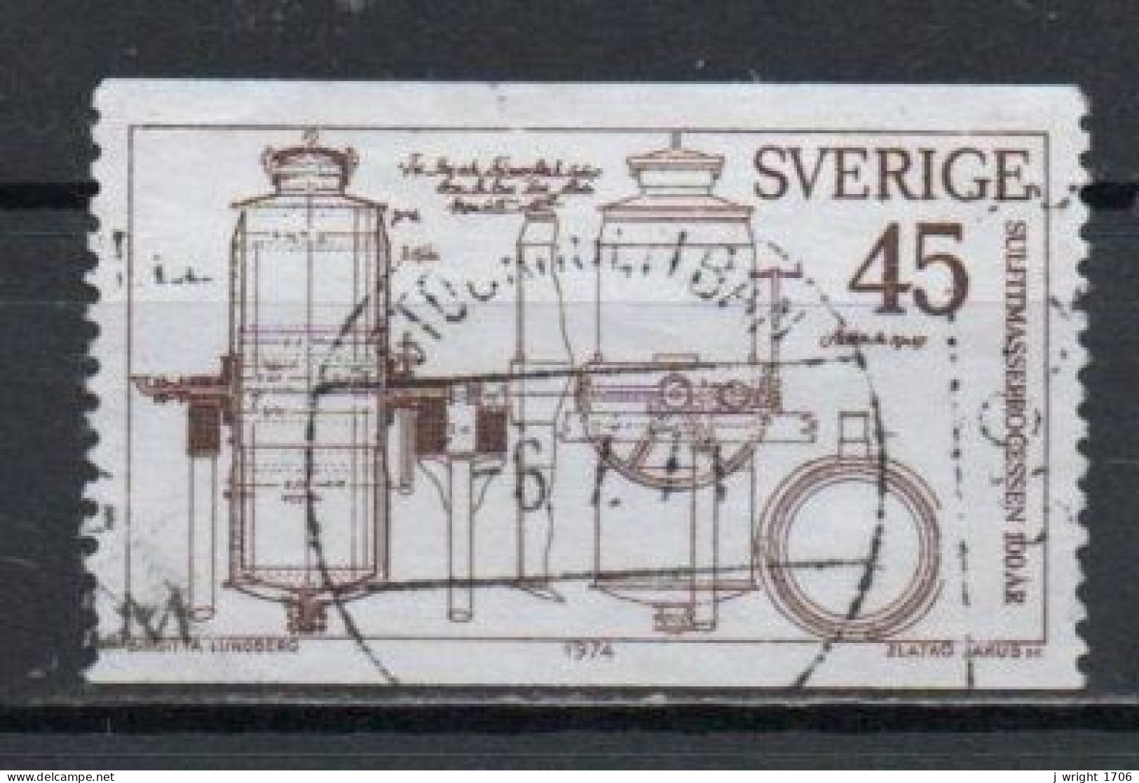 Sweden, 1974, Sulphite Pulp Process Centenary, 45ö, USED - Gebraucht