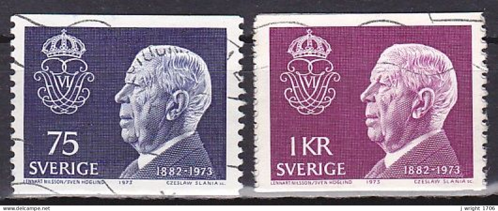 Sweden, 1973, King Gustav VI Adolf, Set, USED - Used Stamps