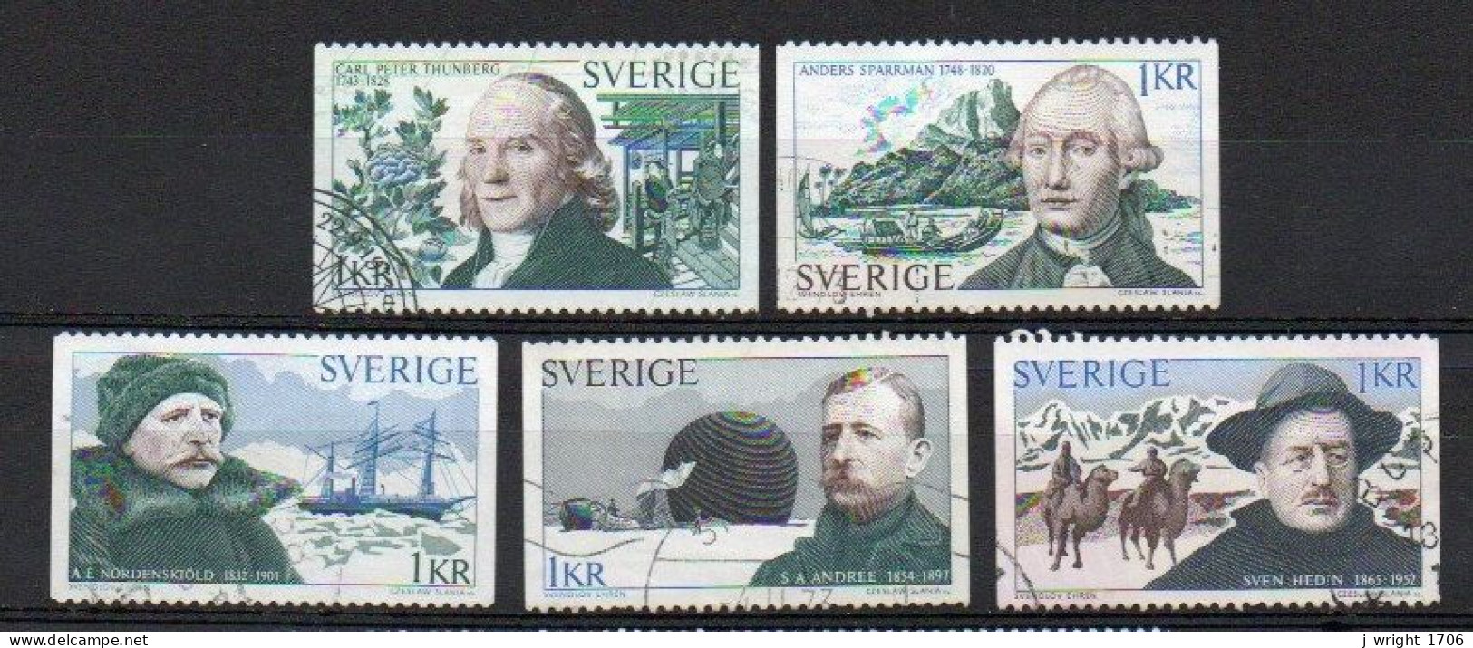 Sweden, 1973, Swedish Explorers, Set, USED - Usados