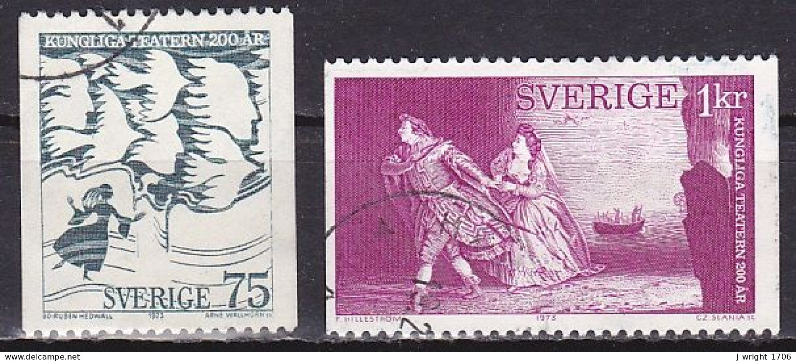 Sweden, 1972, Royal Theatre Bicentenary, Set, USED - Used Stamps