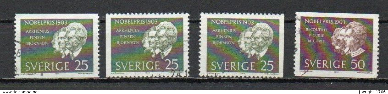 Sweden, 1963, Nobel Prize Winners 1903, Set, USED - Usados