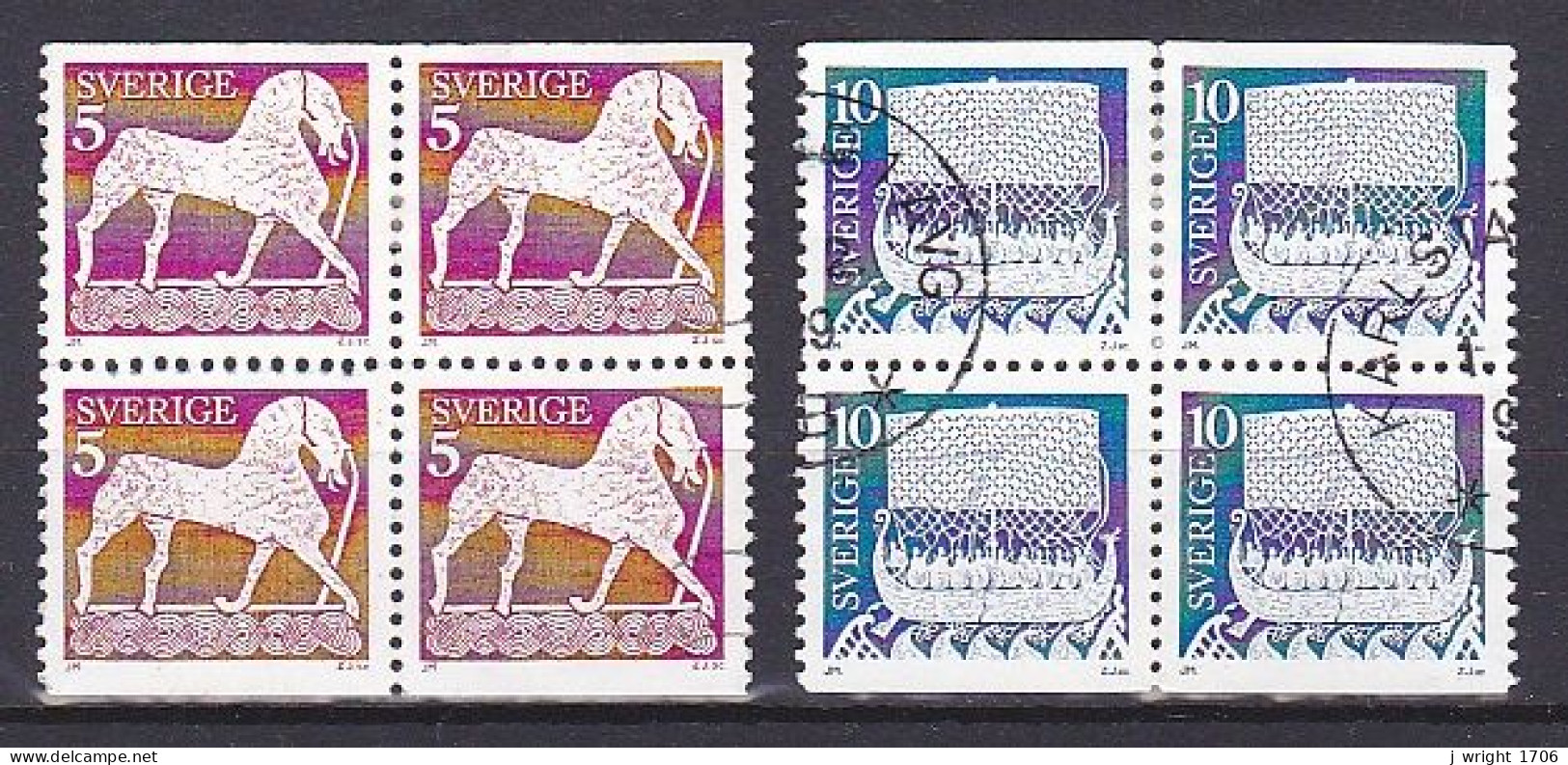 Sweden, 1973, Gotland Stone Pictures, Block Set, USED - Oblitérés