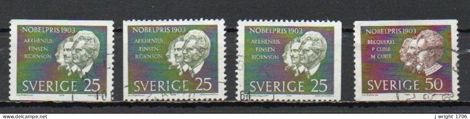 Sweden, 1963, Nobel Prize Winners 1903, Set, USED - Used Stamps