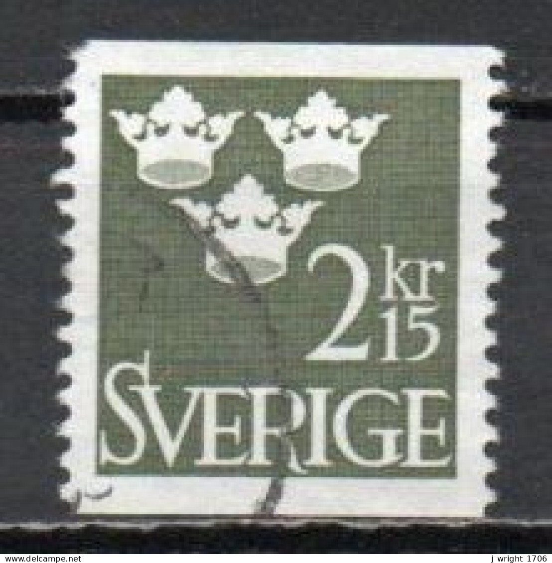 Sweden, 1962, Three Crowns, 2.15kr, USED - Used Stamps