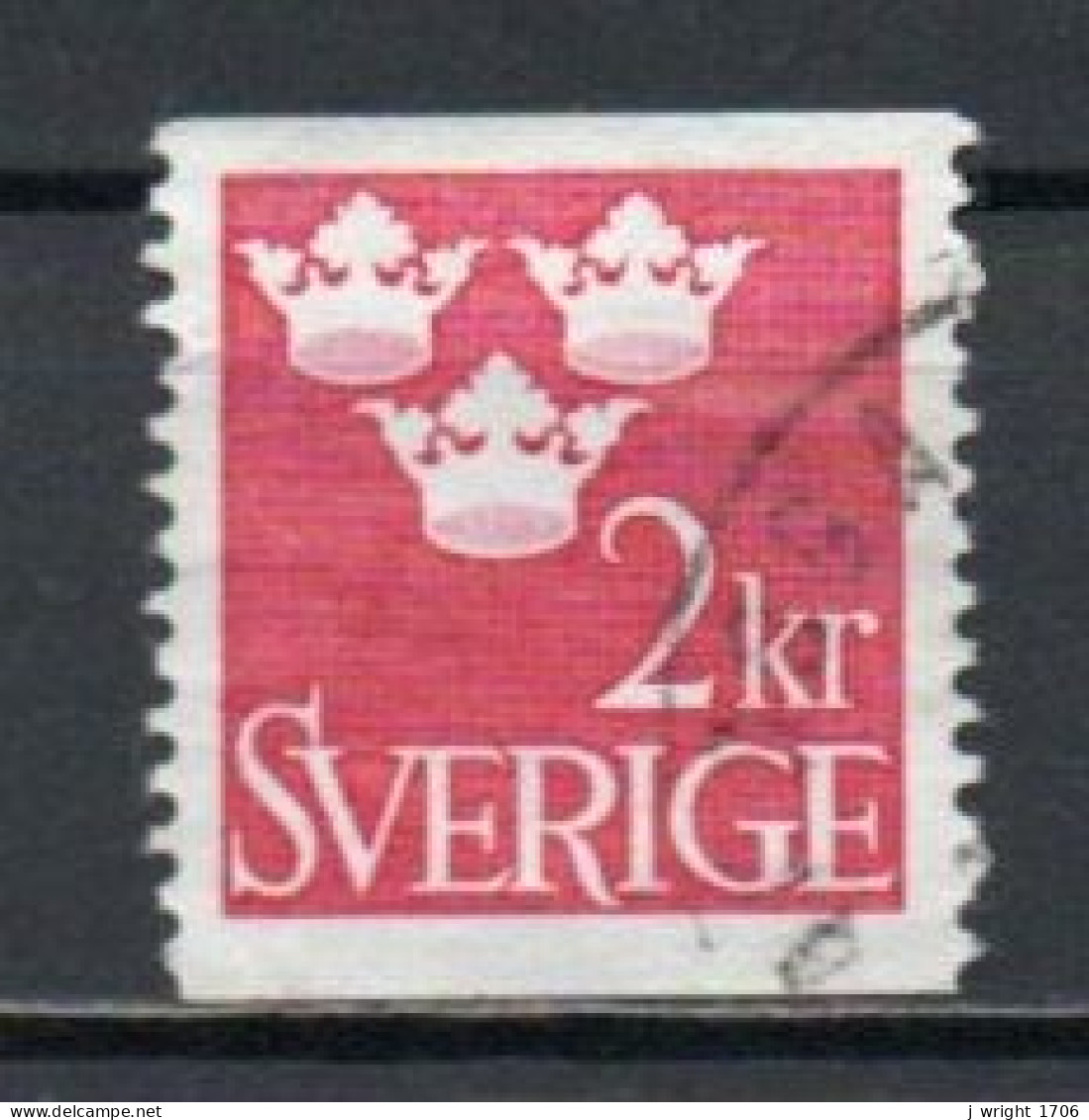 Sweden, 1969, Three Crowns, 2kr/Red, USED - Usados