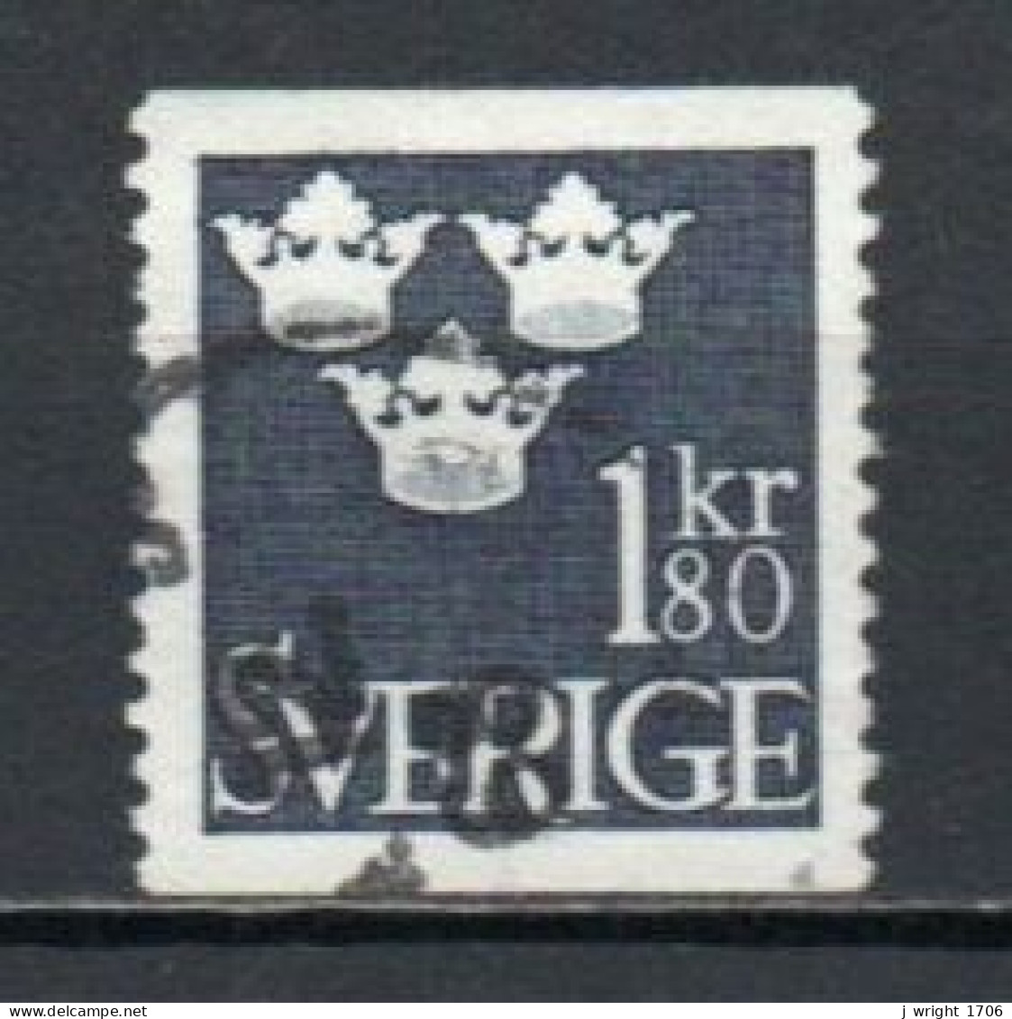 Sweden, 1967, Three Crowns, 1.80kr, USED  - Used Stamps