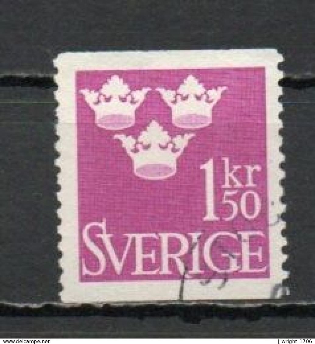 Sweden, 1951, Three Crowns, 1.50kr/Red Violet, USED - Oblitérés