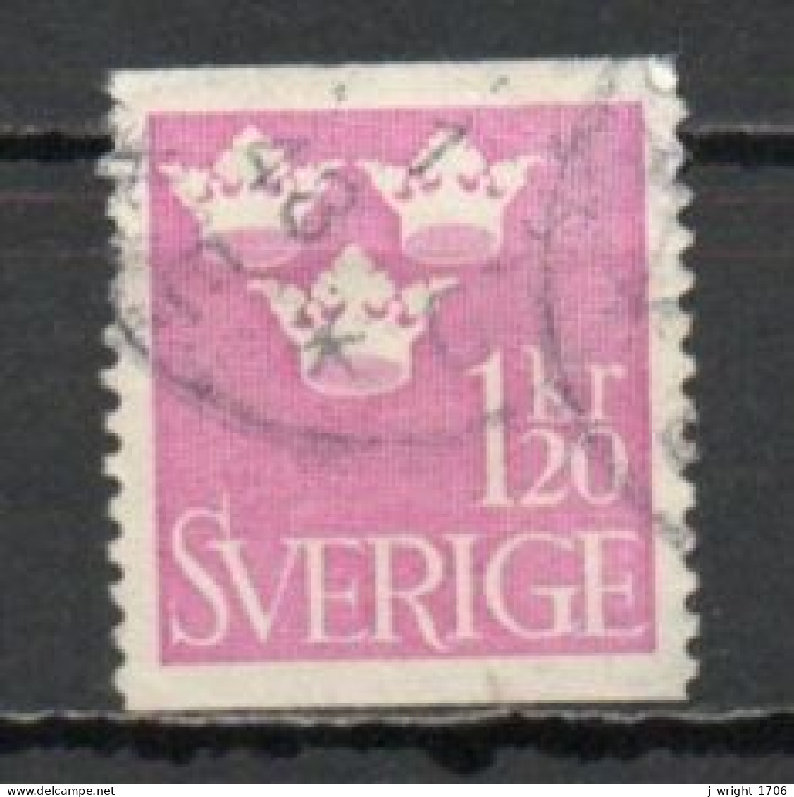 Sweden, 1939, Three Crowns, 1.20kr/Pink, USED - Gebraucht