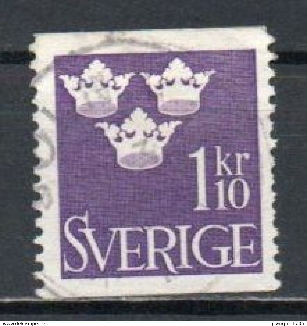 Sweden, 1948, Three Crowns, 1.10kr, USED - Used Stamps