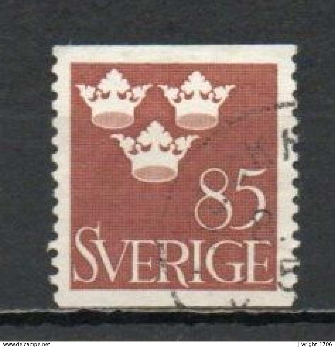 Sweden, 1951, Three Crowns, 85ö/Brown, USED - Oblitérés