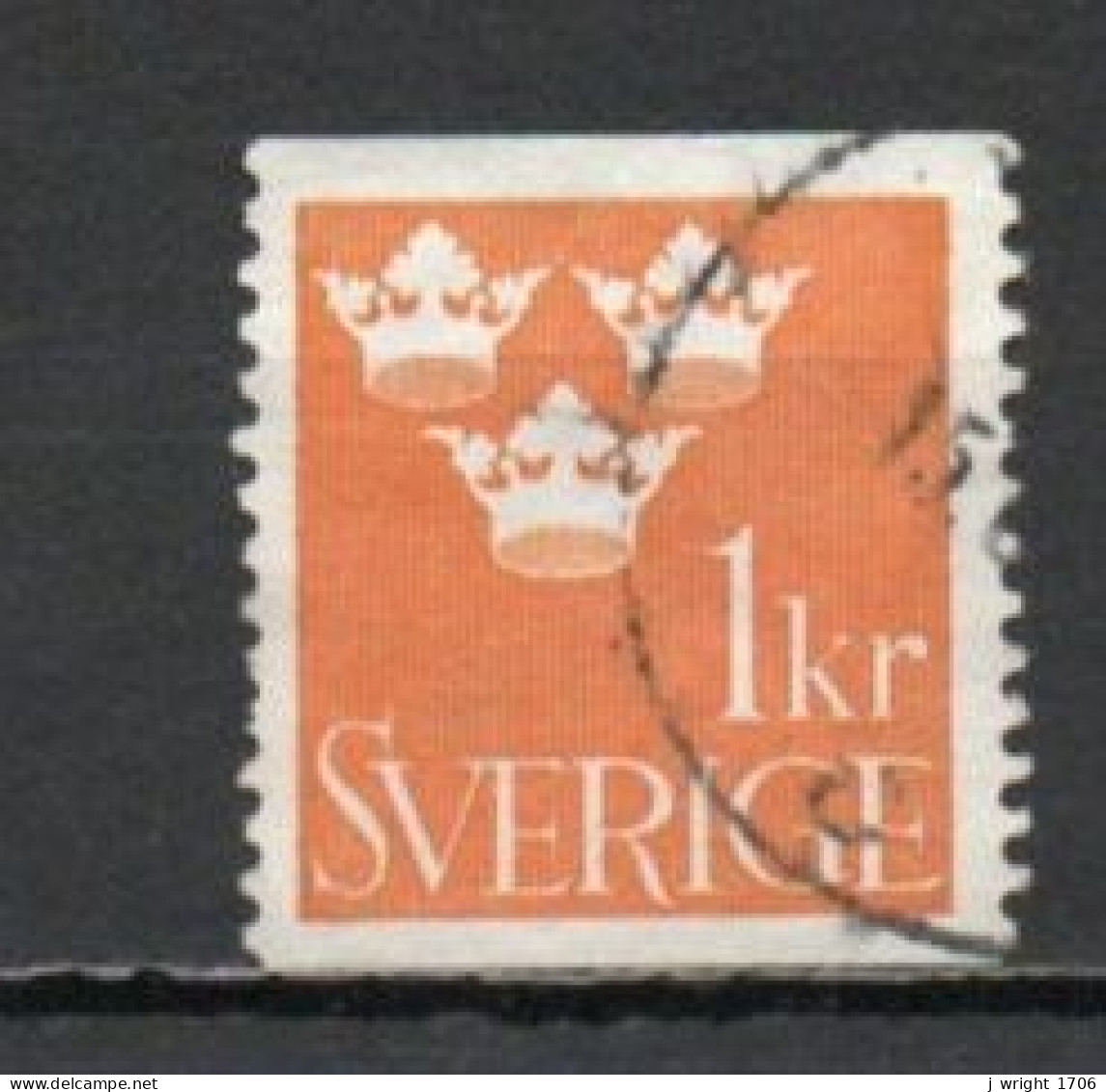 Sweden, 1939, Three Crowns, 1kr, USED - Oblitérés