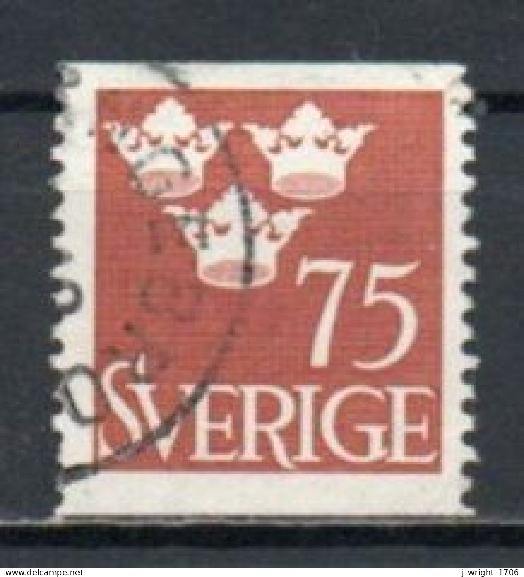 Sweden, 1952, Three Crowns, 75ö, USED - Used Stamps