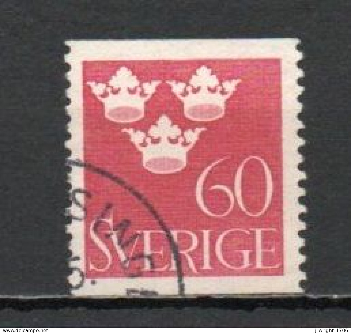 Sweden, 1939, Three Crowns, 60ö, USED - Gebruikt