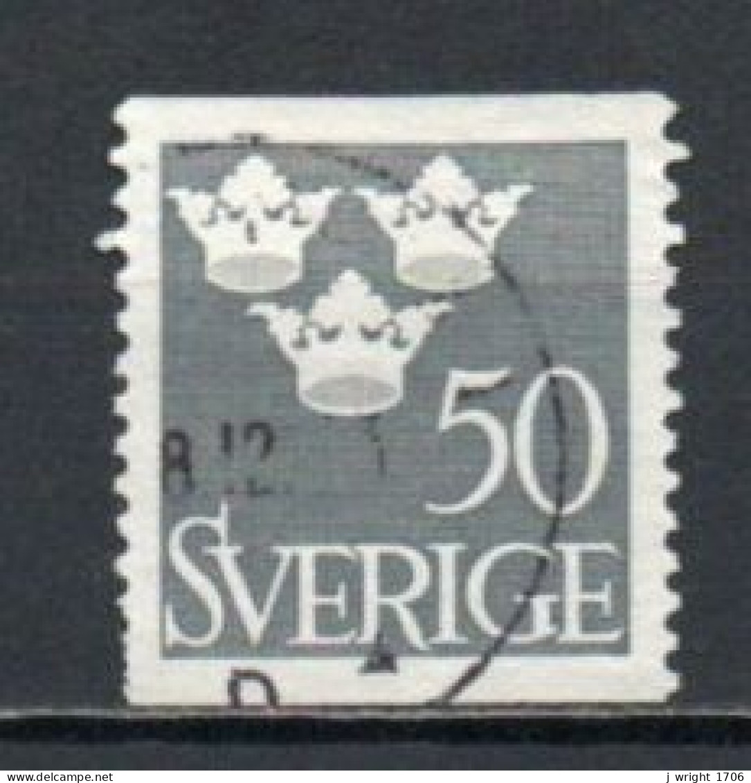 Sweden, 1952, Three Crowns, 50ö, USED - Gebruikt