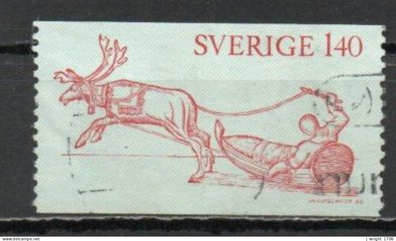 Sweden, 1972, Lapponia Woodcut, 1.40kr, USED - Gebraucht