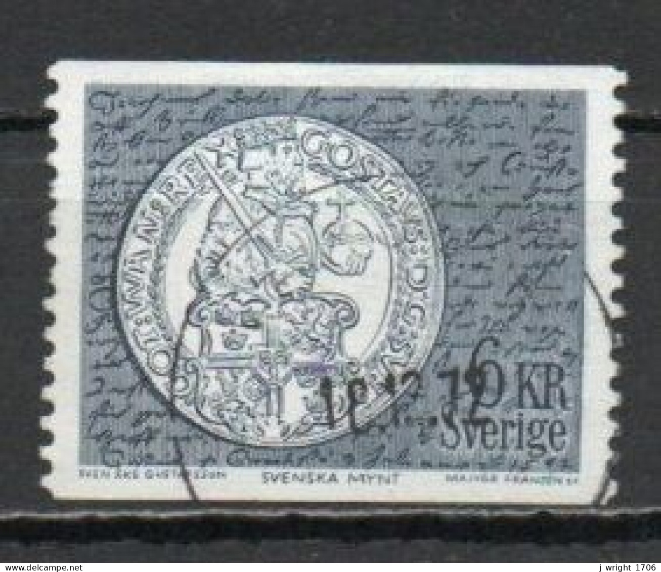 Sweden, 1972, Gustav Vasa Silver Coin, 6kr, USED - Used Stamps