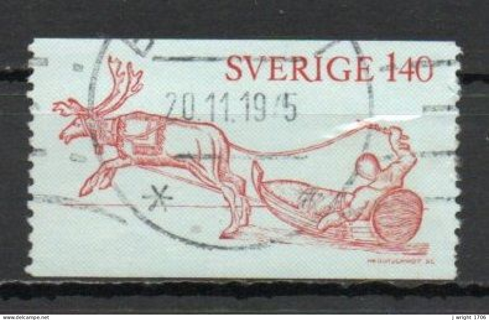 Sweden, 1972, Lapponia Woodcut, 1.40kr, USED - Gebruikt