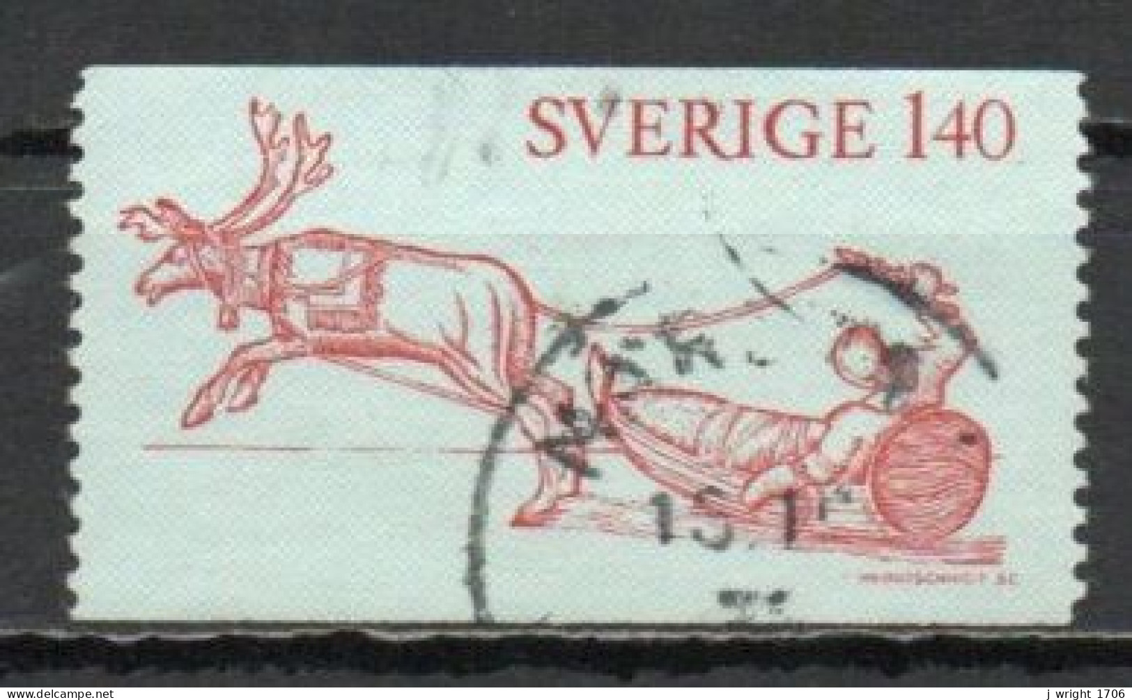 Sweden, 1972, Lapponia Woodcut, 1.40kr, USED - Usados