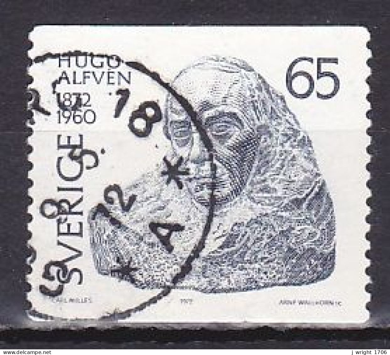 Sweden, 1972, Hugo Alfvén, 65ö, USED - Used Stamps